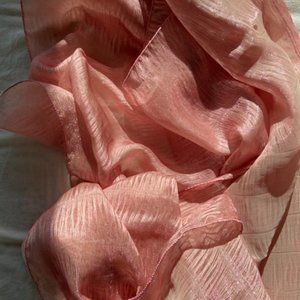 - Beautiful pink shiny silk material dupatta shawl dress making NEW